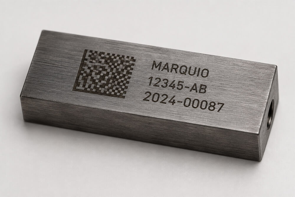Marquage laser sur une pièce métallique