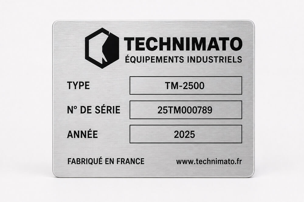 Plaque constructeur en aluminium anodisé